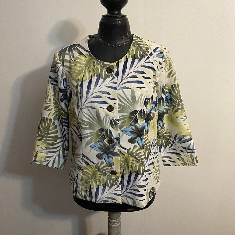 Vicki Wayne Floral print 3/4 sleeves blazer, size 14
